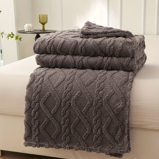 Soft and cozy rhombus jacquard blanket made of skin-friendly taffeta, perfect for use in the office or at home. This versatile blanket can be used as a couch throw, air conditioner blanket, or for a quick nap. Suitable for all seasons and makes a great