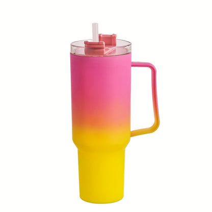 White polycarbonate tumbler with handle, large capacity for car and office use.