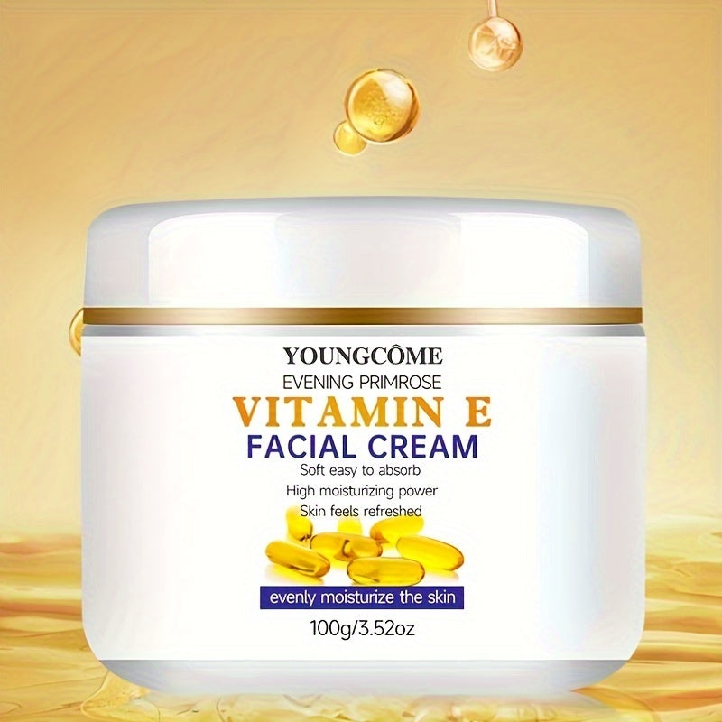 YOUNGCOME Vitamin E & Collagen Face Cream - Hydrating Moisturizer for All Skin Types. Soothes dryness, evens skin tone, and includes Hyaluronic Acid & Retinol. Hypoallergenic for Men &