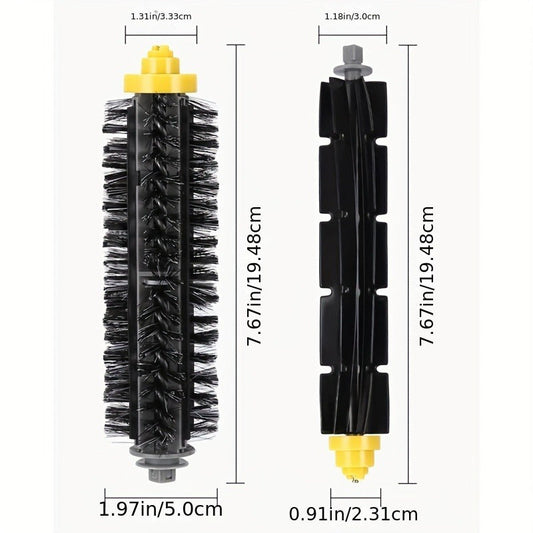 Accessory kit for IRobot 675/650/690/600 Series Vacuum Cleaners - contains 10 pieces of Bristle Side Brushes and HEPA Filters for improved floor cleaning.