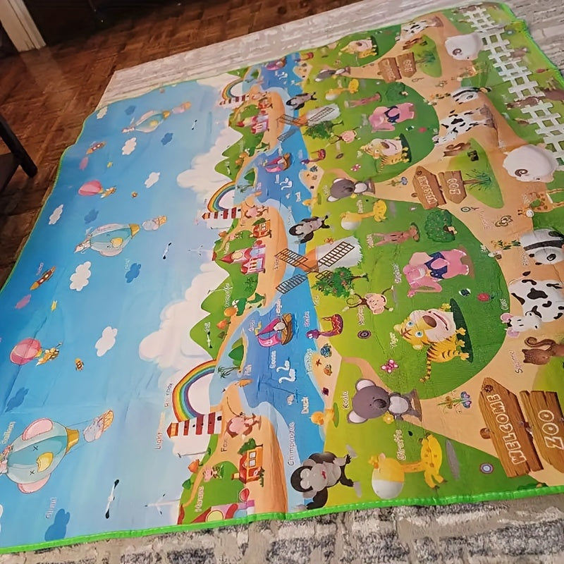 Double-sided Folding Crawling Mat made of EVA Material, Waterproof And Moisture-proof Foam Mat for Home Floor Decoration.