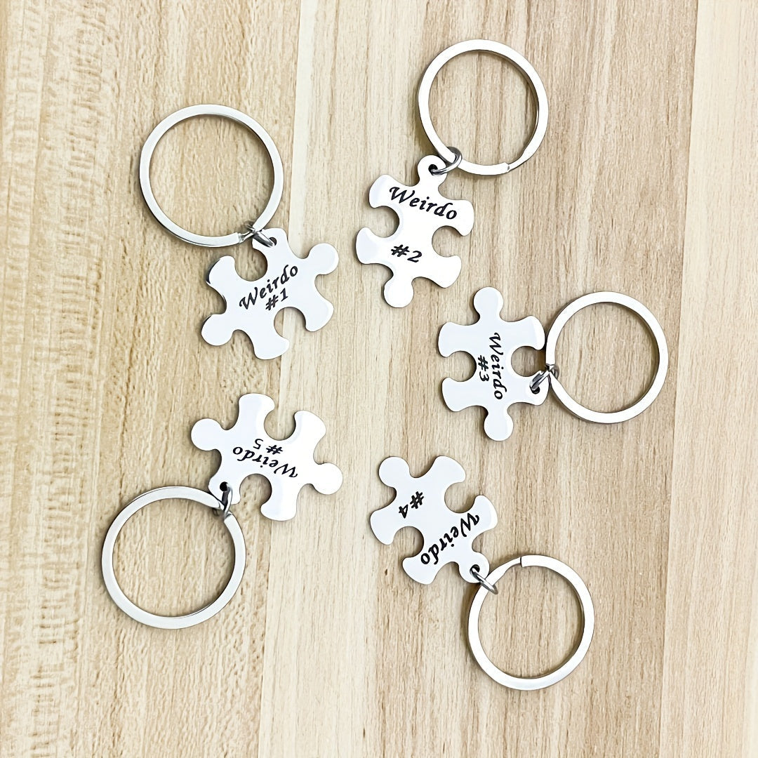 Set of 5, 6, 7, 8, 9, or 10 Engraved Best Friends Keychains - Made of Stainless Steel with Puzzle Design. Ideal for Graduation, Christmas, or any occasion to show appreciation to your BFFs or family. A symbol of enduring friendship that is suitable for