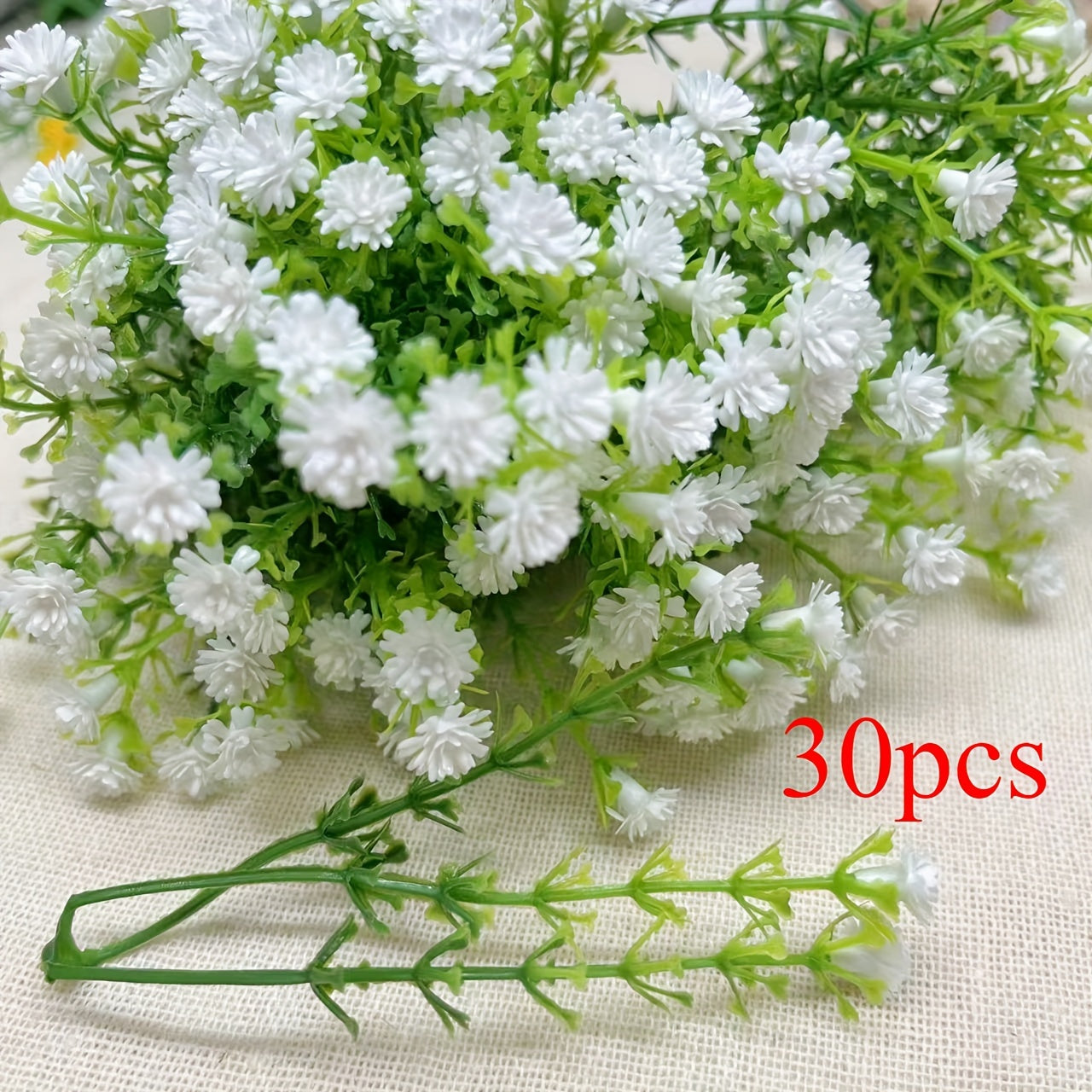 30 vibrant artificial baby's breath flowers for DIY crafts, bouquets, and aquariums - perfect for various holidays and occasions.