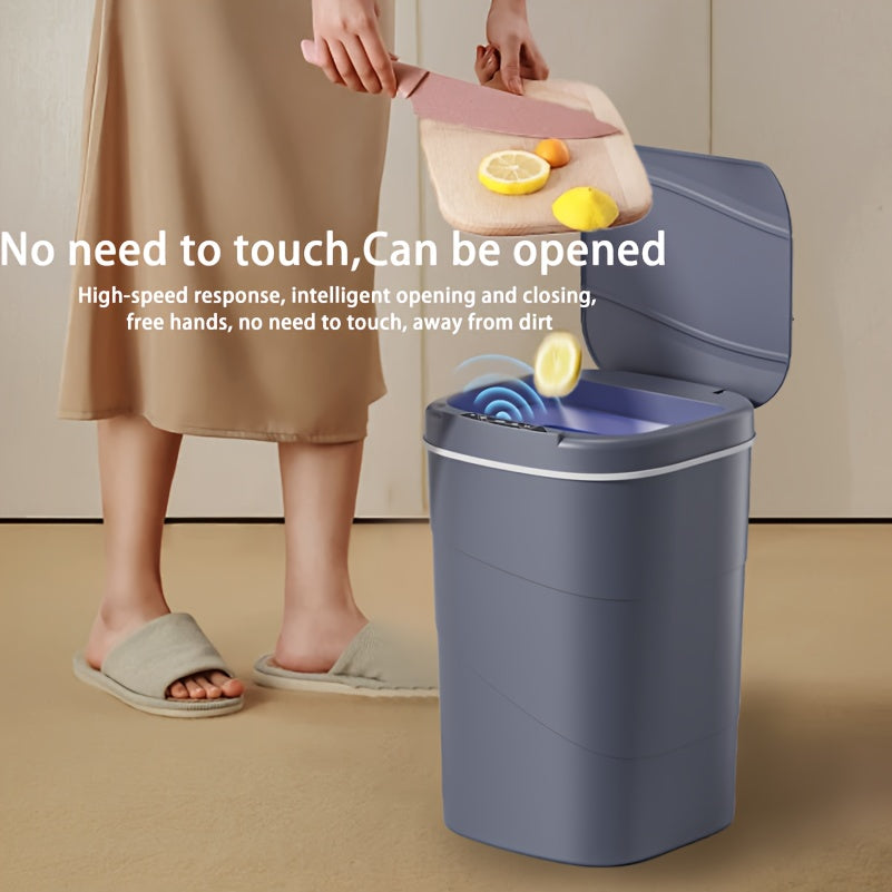 The 13L/17L intelligent induction trash can is versatile for use in the living room, kitchen, and bathroom.