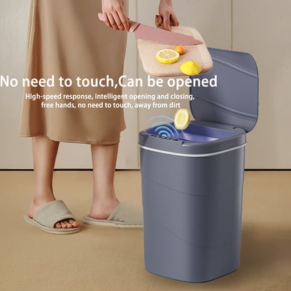 The 13L/17L intelligent induction trash can is versatile for use in the living room, kitchen, and bathroom.