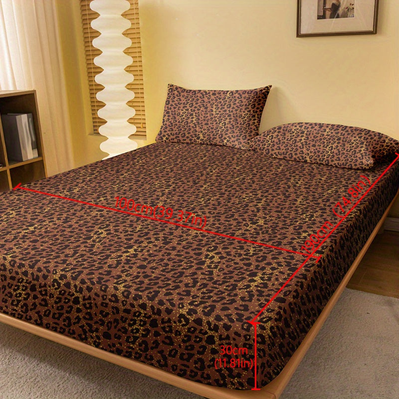 Get the perfect fit with our Leopard Pattern Printed Fitted Sheet. This brushed, soft and comfortable sheet is designed to keep you comfortable and the room breathable. Ideal for the bedroom or guest room, this fitted sheet is all you need for a cozy