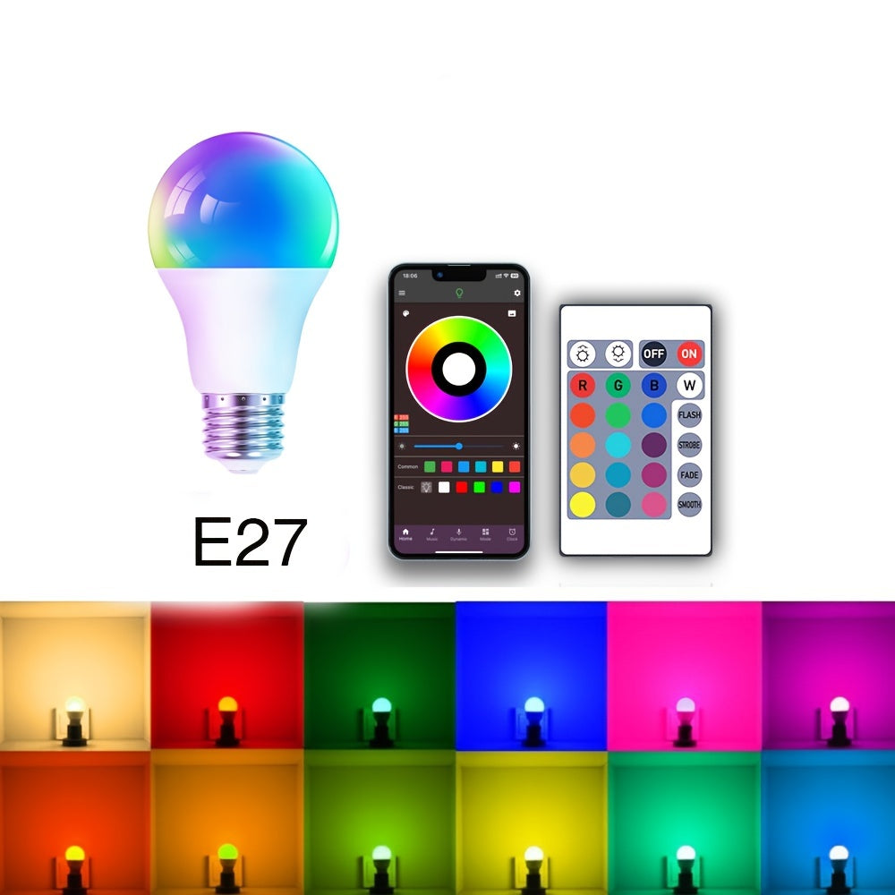 LCUTML Smart LED Bulbs offer RGBW color changing, dimmable options, music sync, and app control for easy home installation. They are energy saving and come with a remote, suitable for a