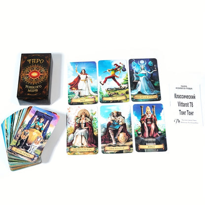 Rossiya nashri World Tarot Cards, Waite nashri, to'liq qo'llanma va yuqori sifatli karton bilan.