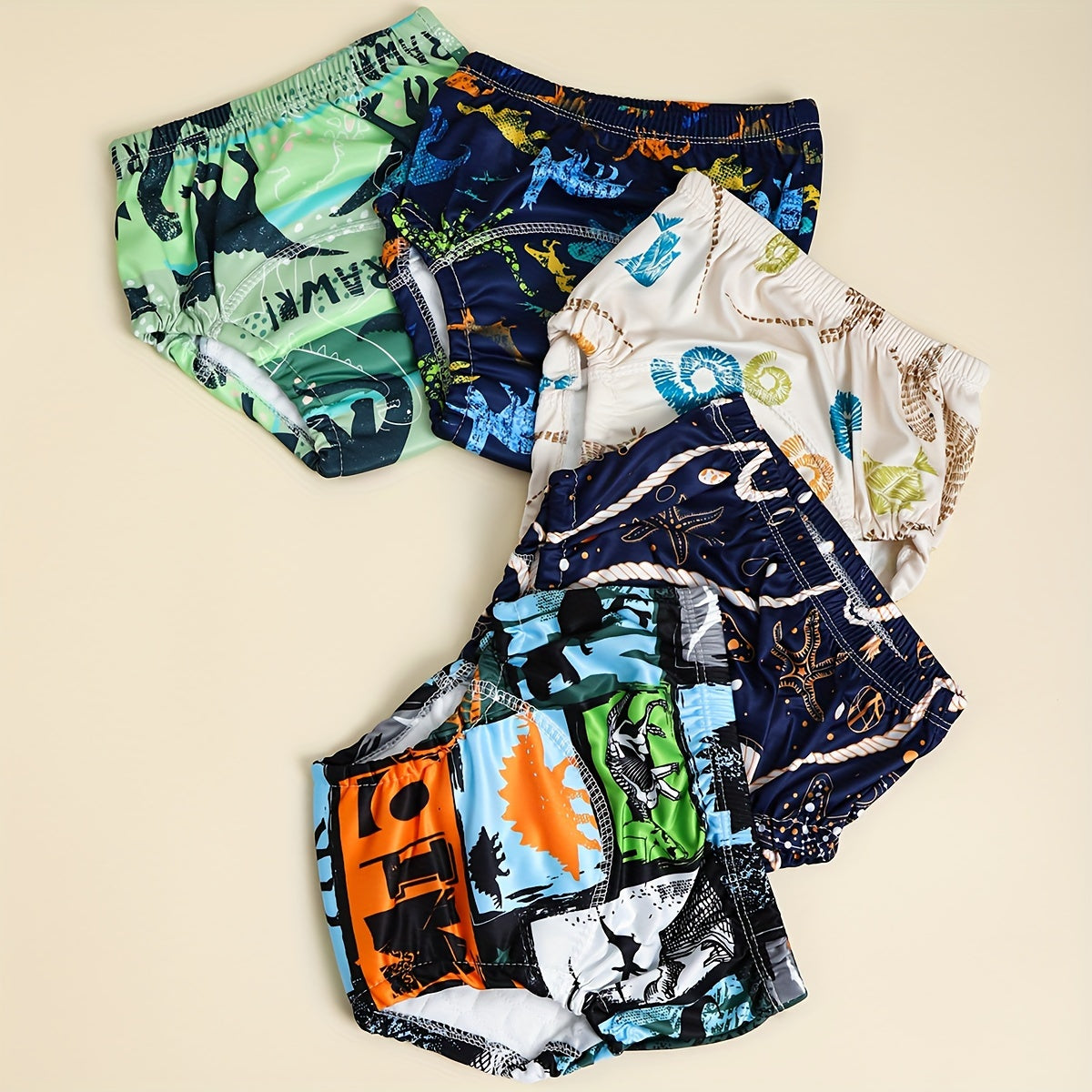 Potty Training Pants Set of 3/5 with Cute Dinosaur Pattern, Made from 100% Cotton Material, Features 6 Layers of Breathable Cotton Gauze for Comfort, Washable and Reusable Design, Ideal for Boys and Girls Ages 0-3, Perfect Diaper Alternative