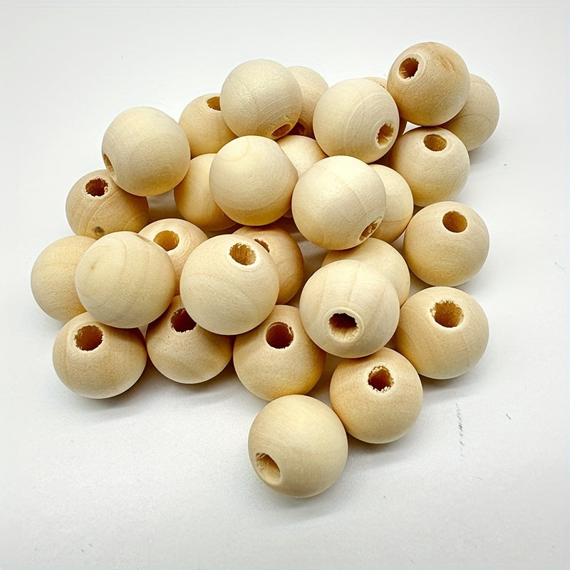 Set of 1105 pieces of wooden beads in 6 different sizes (6mm, 8mm, 10mm, 12mm, 16mm, 20mm) with elastic line, perfect for DIY jewelry making. The wooden beads come in a boxed set for easy storage and organization.