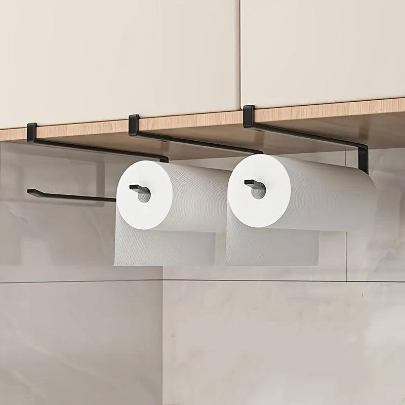 Innovative Wall-Mounted Paper Towel Holder - Stylish Organizer for Kitchen & Bathroom, Easy Install without Drilling, Perfect for Paper Rolls & Wraps, Absorbent, Saves Space in Cabinet or on Shelf