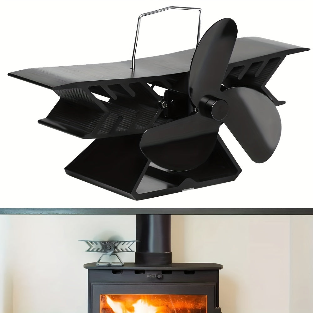 Fireplace Fan with 3 Blades Provides High-Speed Thermal Powered Operation, Requires No Electricity, Perfect for Heating and Cooling Applications.