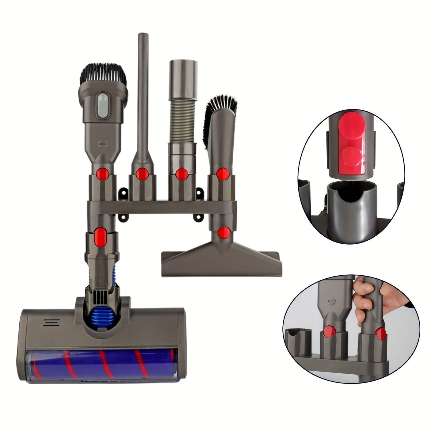 Organize Your Vacuum Cleaner Accessories with the Wall-Mounted Storage Bracket for V7, V8, V10, V11, V15 Suction Heads - Keep Your Accessories Neat and Easily Accessible