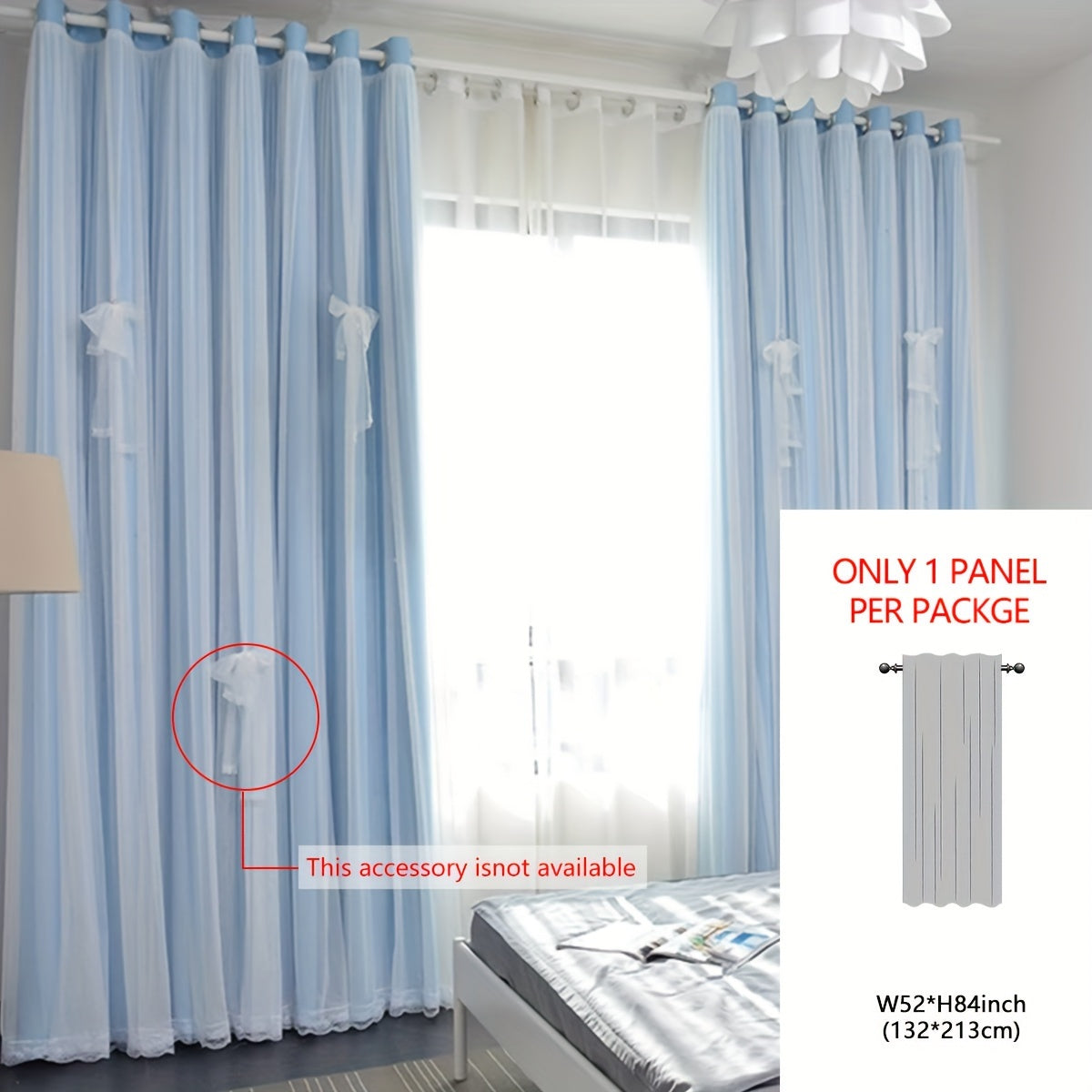 Single-panel Blackout Curtains made with One-layer Cloth and One-layer Yarn, featuring a Modern Simple Style. Ideal for use in Living Rooms, Bedrooms, Balconies, Floating Windows, providing Noise Reduction and adding a touch of Romance to your Home Decor.