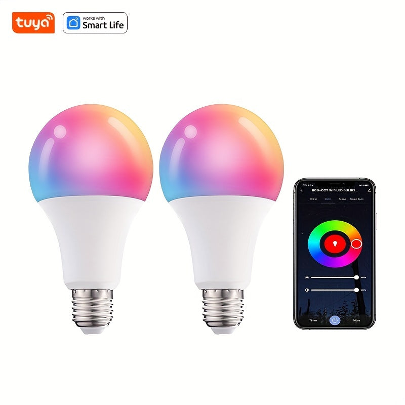 Tuya's smart wireless light bulb complies with European regulations and comes in sets of 1, 2, or 4 RGB bulbs. Each 10W bulb can be controlled via the app, providing 800LM of light with a