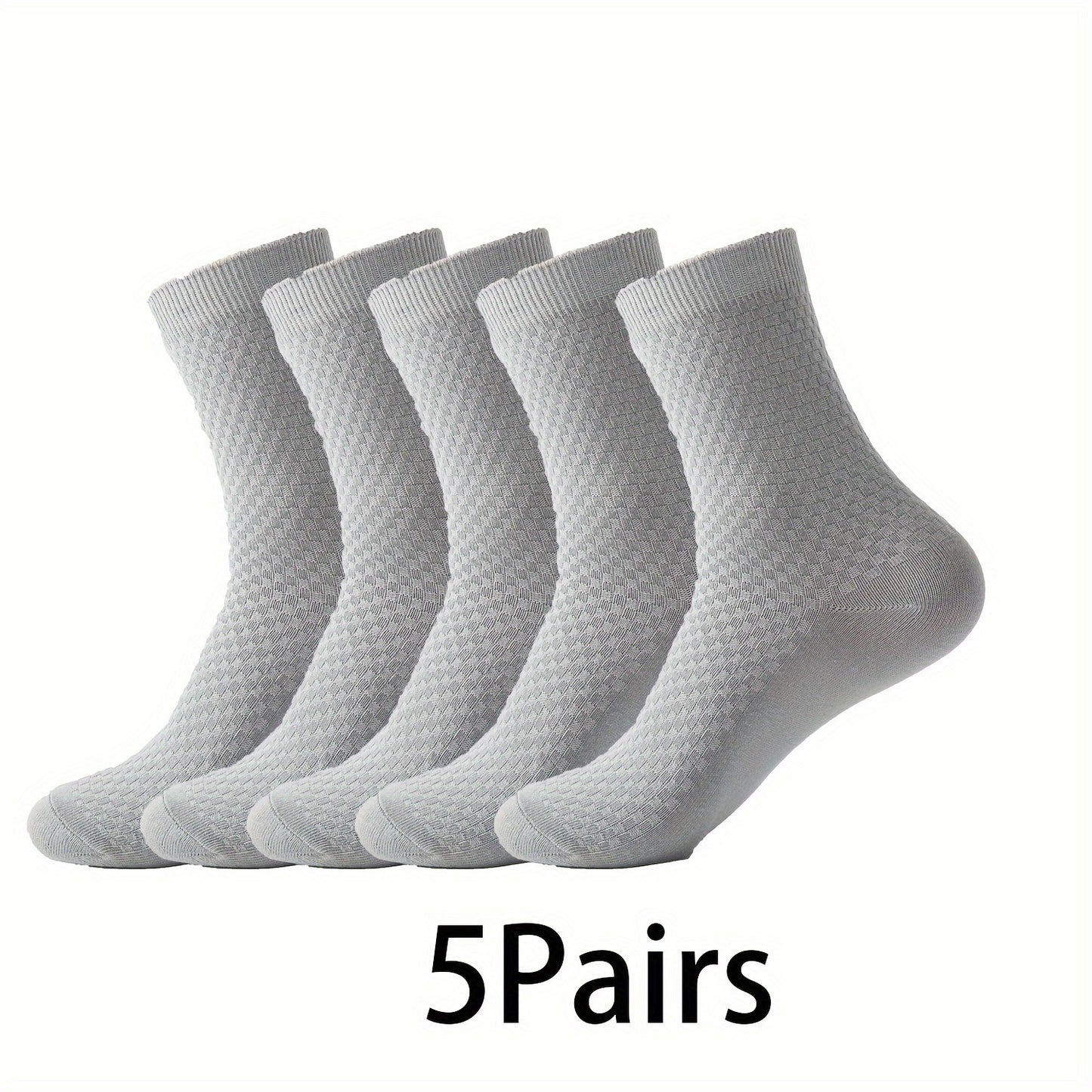 Men's bamboo fiber crew socks, anti odor & sweat absorption, comfortable, breathable, elastic sport socks for all seasons