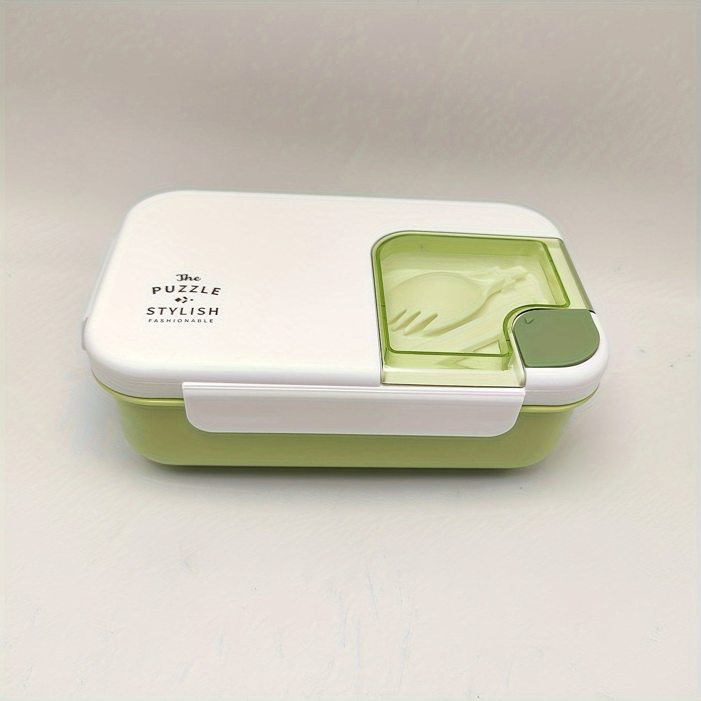 Portable Flip Top Lunch Box with Tableware, 1 Piece - Large Capacity Food Grade Plastic Container, Sealed and Ideal for Travel, Camping, Picnics, or Office Dining