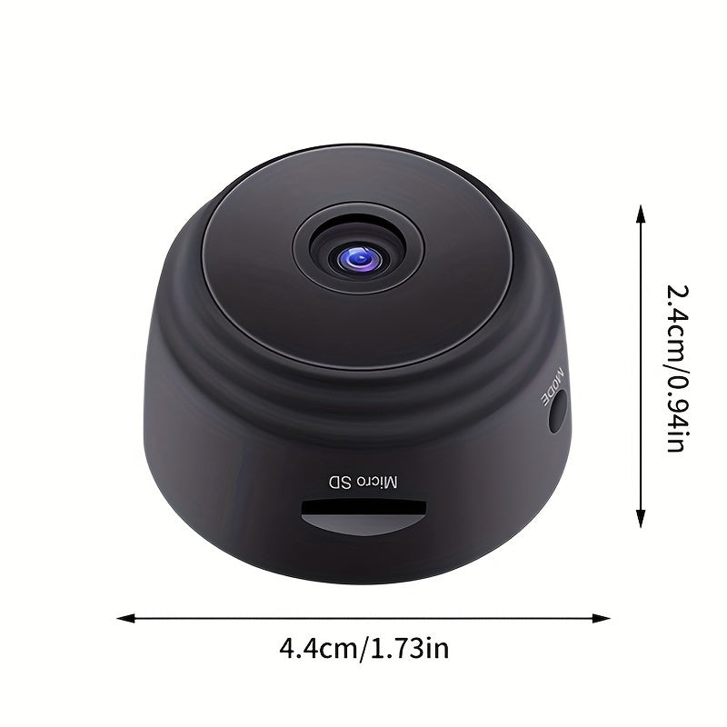 Mini wireless security camera with WiFi, app control, rechargeable battery, not waterproof, compatible with home assistant.