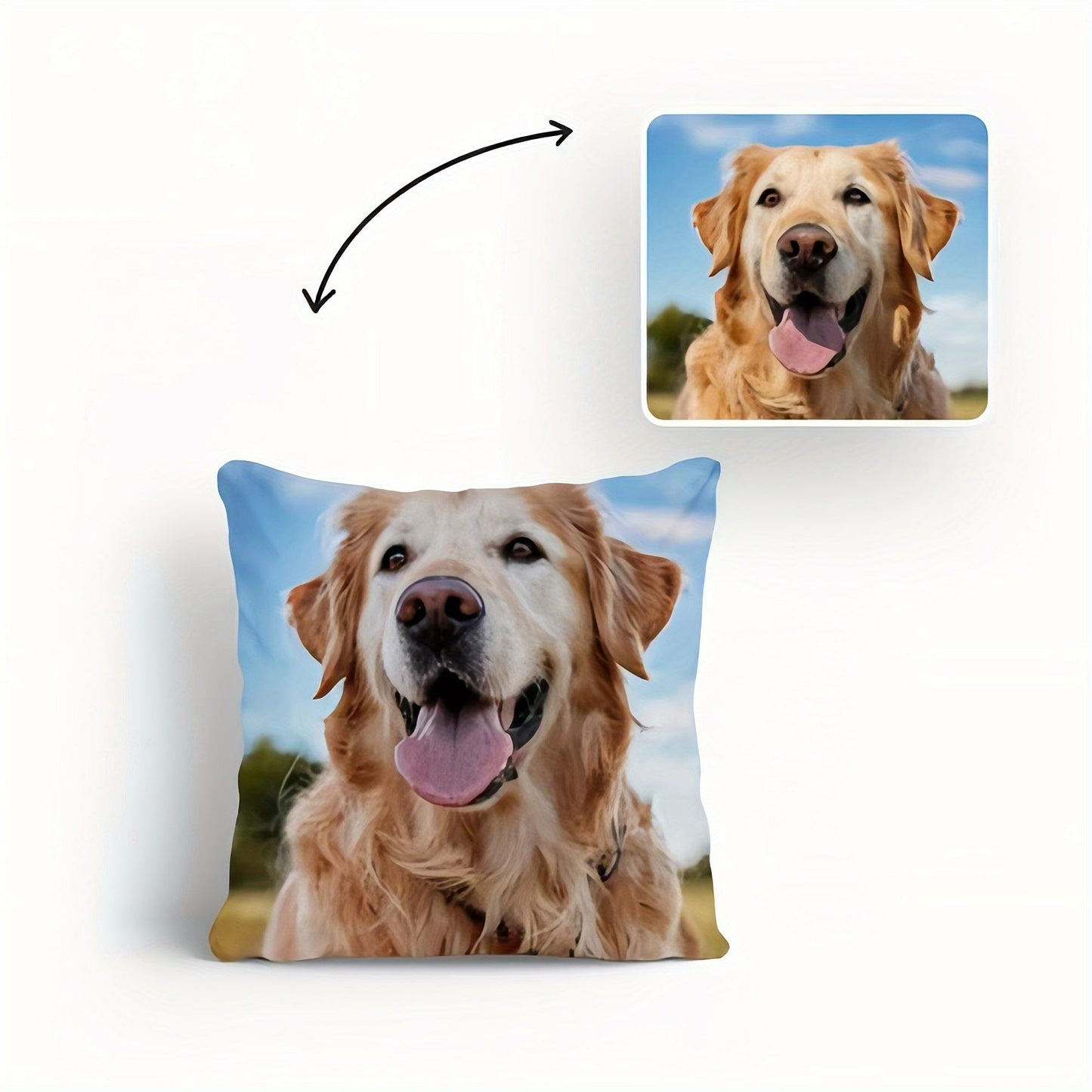 Customize your home decor with our 1pc Pet Photo Pillow Cover, measuring 45x45cm. Made of a soft polyester blend, featuring a single-sided print. This makes for an ideal Christmas gift for all dog and cat lovers.