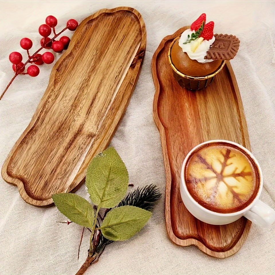 Premium Acacia Wood Tray 29*10.6cm for Home Decor and Serving Desserts, Snacks, Fruits and Appetizers at Festive Occasions.