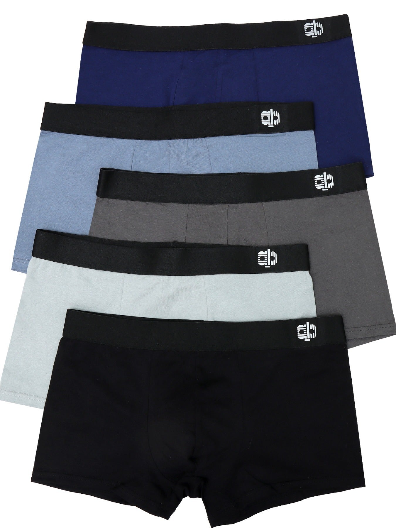 Set of 5 men's cotton boxer briefs, multicolor.