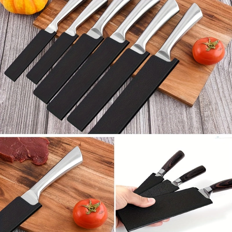 This set includes 5 universal knife edge protectors that are non-BPA and waterproof. They are made with wear-resistant felt lining to gently protect the blades of your knives. Perfect for use in the kitchen, outdoor camping, or hunting, these knife