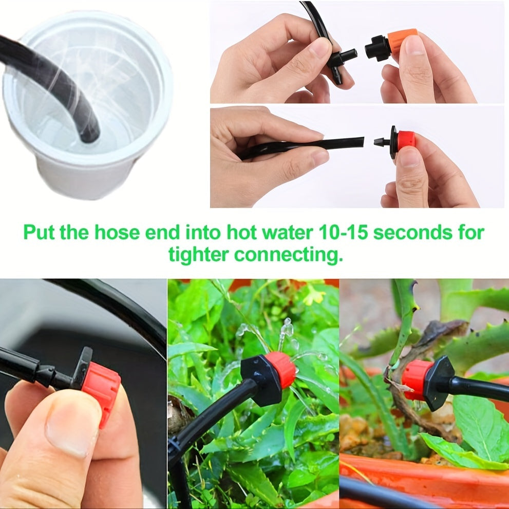 1pc Black Plastic Drip Irrigation System with Micro Sprinkler for Lawn and Garden, Requires No Power, Suitable for Self-Watering of Garden Plants.