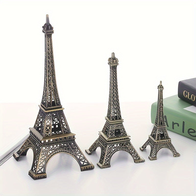 Versatile Eiffel Tower Statue, Cast Iron Decor for Home and Office, Indoor/Outdoor Display, No Electricity Required.