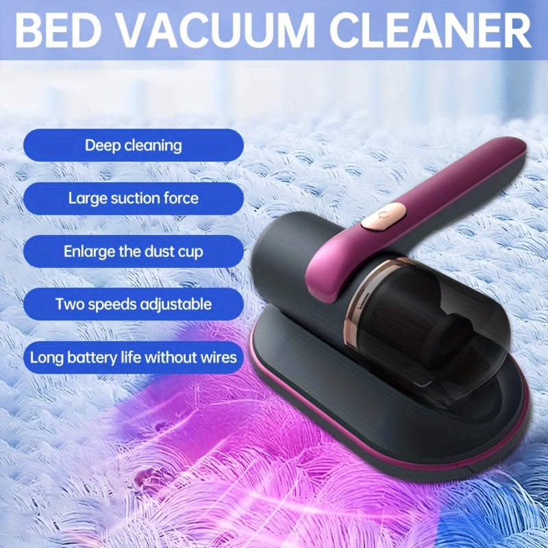 Powerful Cordless Handheld Vacuum Cleaner with 1pc - USB Rechargeable and 4000mAh Lithium Battery for Bed, Sofa, Pillow, Carpet, and Pet Hair Removal - Perfect for Living Room, Bedroom, Clothes, Floor, and Pet Supplies