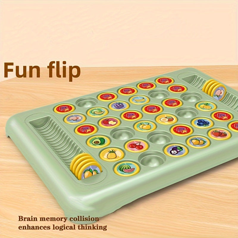 Colorful memory match game for ages 3+ with fruits and animals. Encourages parent-child bonding and made from durable ABS material.