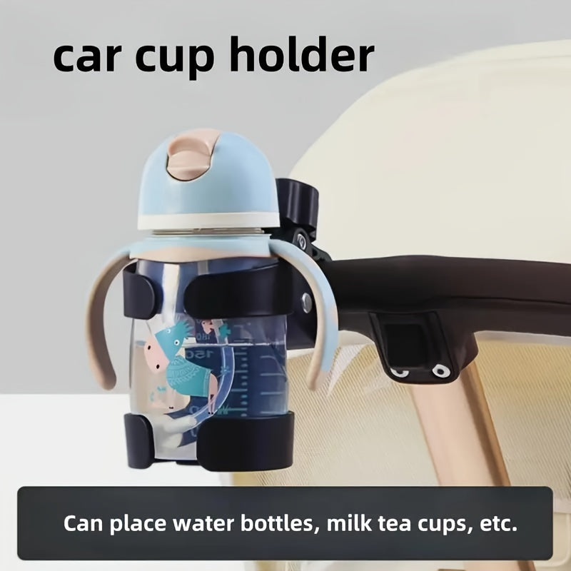 Durable 360° Rotatable Cup Holder for Stroller, Bike, Walker & Wheelchair - Made of Tough PP Material, Suitable for Children Aged 3-6 Years, Secure & Convenient Beverage Accessory