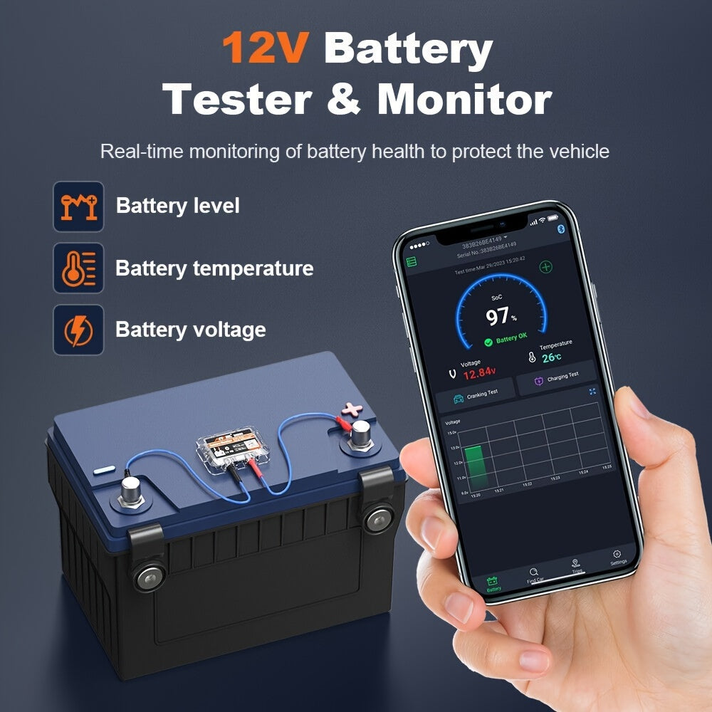 BM200 12V Car Battery Tester for Lithium & Lead-Acid Batteries