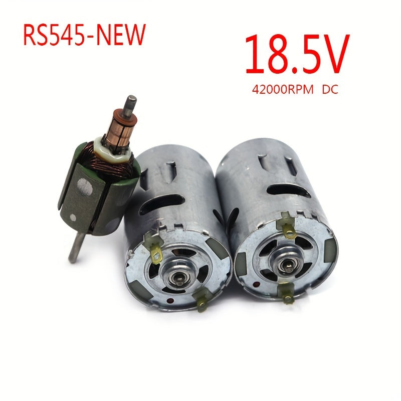 New RS545 DC Motor - 1 piece, 18.5V, 42000RPM, suitable for vacuum cleaner accessories. Made of metal and plastic, perfect for replacing dusting brush in home and kitchen.