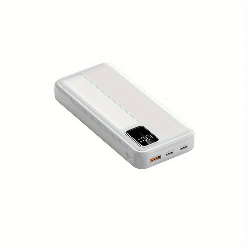 20000mAh Portable Power Bank with super fast charging and LED battery display, suitable for iPhone and Android devices. Ideal for outdoor emergencies.