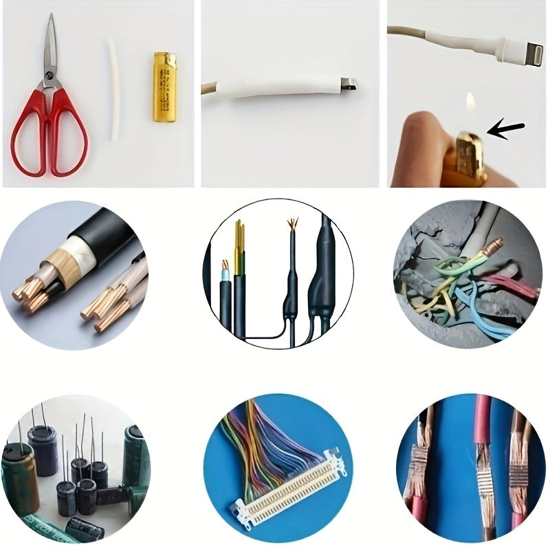 328pcs Heat Shrink Tube with 300W Hot Air Gun, ideal for DIY projects and wire protection. EU plug included.