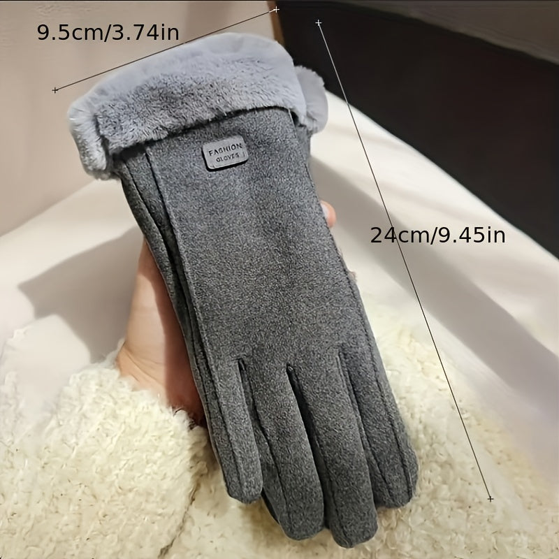 Fashionable women's gloves with thermal insulation, touchscreen capabilities, and elastic polyester material. These split finger gloves are perfect for outdoor activities like cycling and driving, providing warmth and protection against the wind. Hand