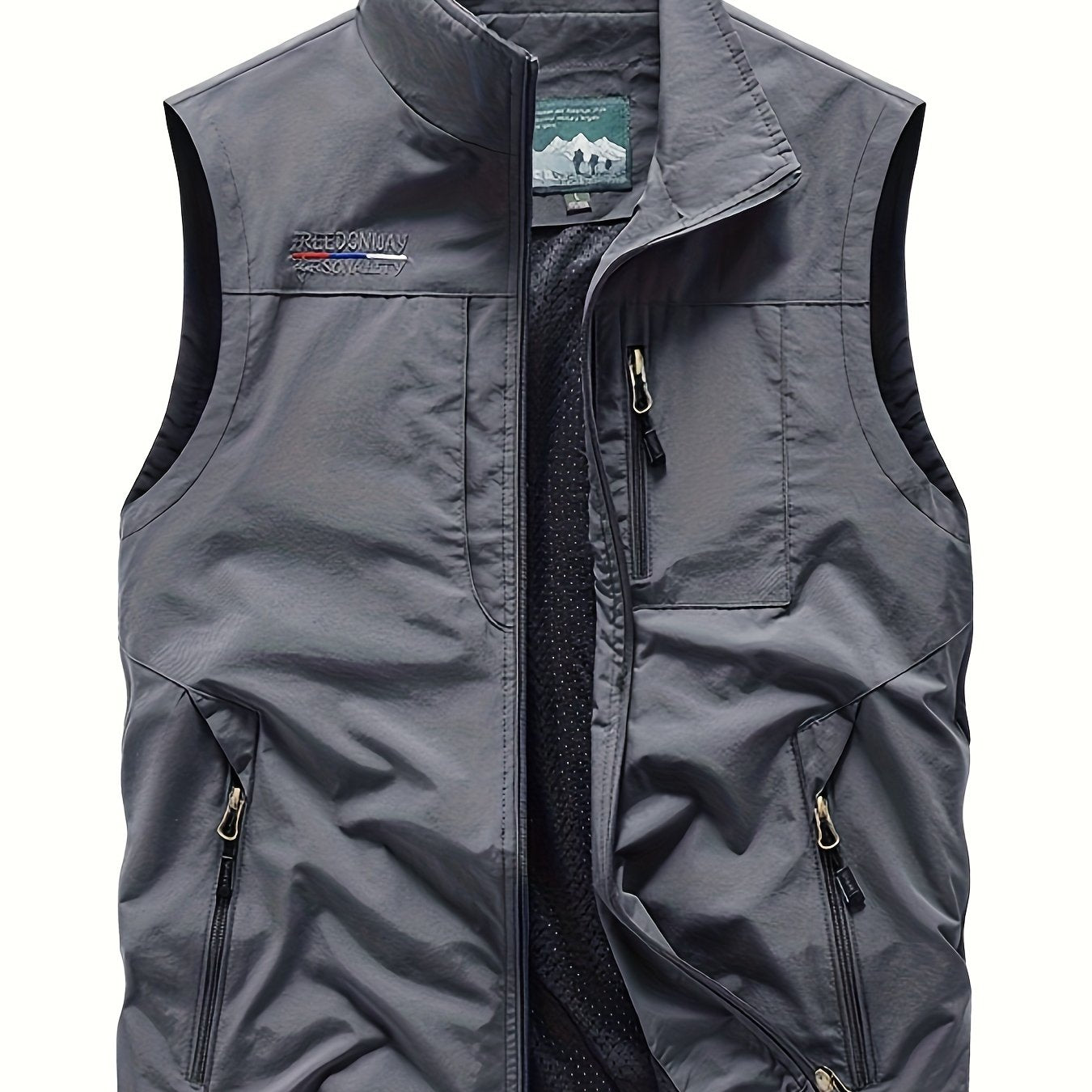 Men's Zipper Pockets Cargo Vest for outdoor activities in Spring and Summer.