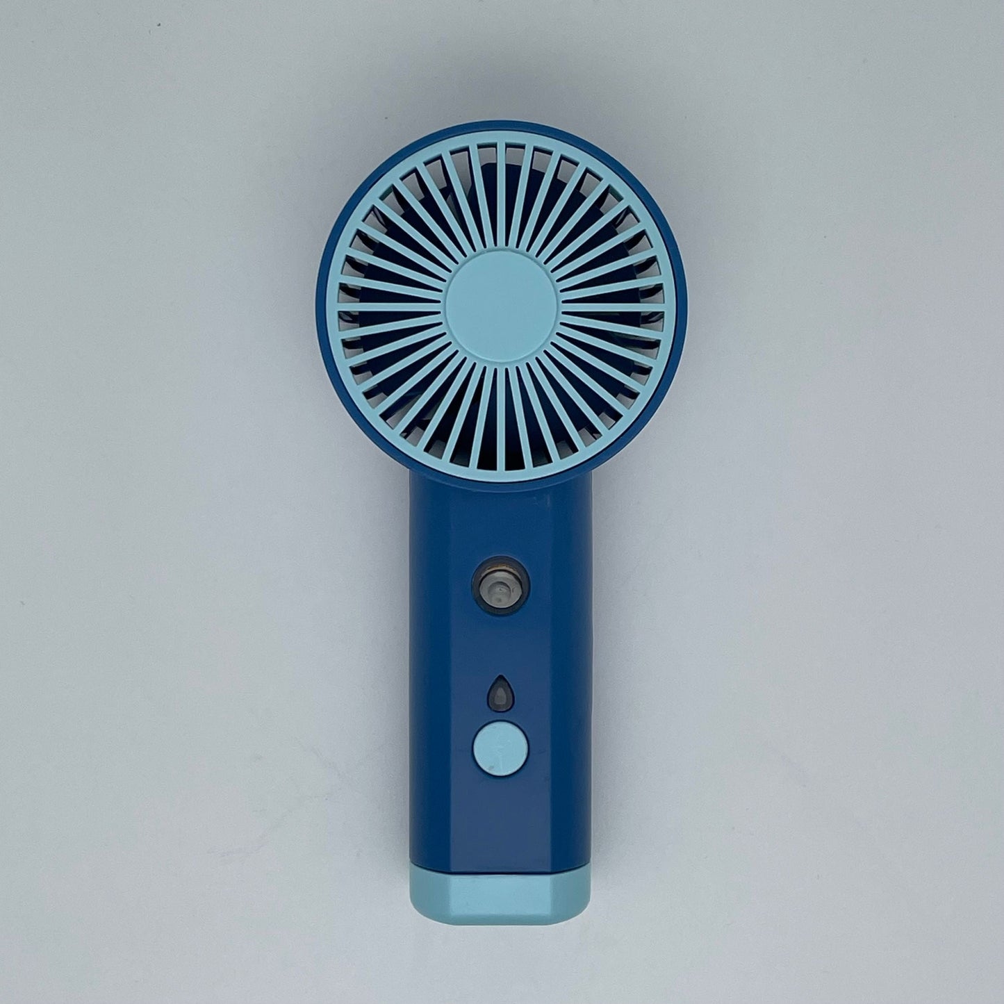 Portable Mini Handheld Fan with Mist Humidifier, Compact Size (14.22cm x 6.5cm x 3.51cm), Rechargeable Battery Power, Ideal for Travel and Desk Cooling