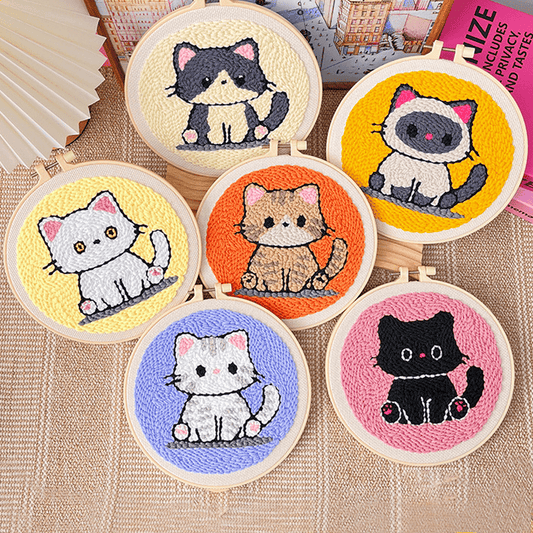 Handmade poke embroidery DIY kit perfect for beginners of all ages. Ideal for adults, children, and couples.