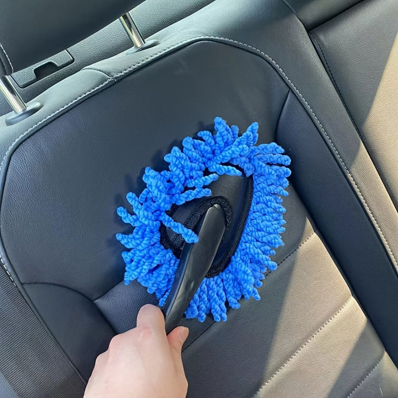 Full car detailing set includes wash mitt, wheel brush, dusting brush, vent cleaning tool, long & short brushes, wax applicator sponge, and duster - non-electric.