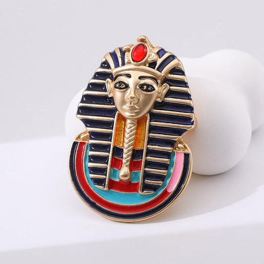 Fashionable Egyptian Pharaoh Enamel Brooch Pin - Perfect for Men and Women to Enhance Their Costume, Clothing, or Backpack