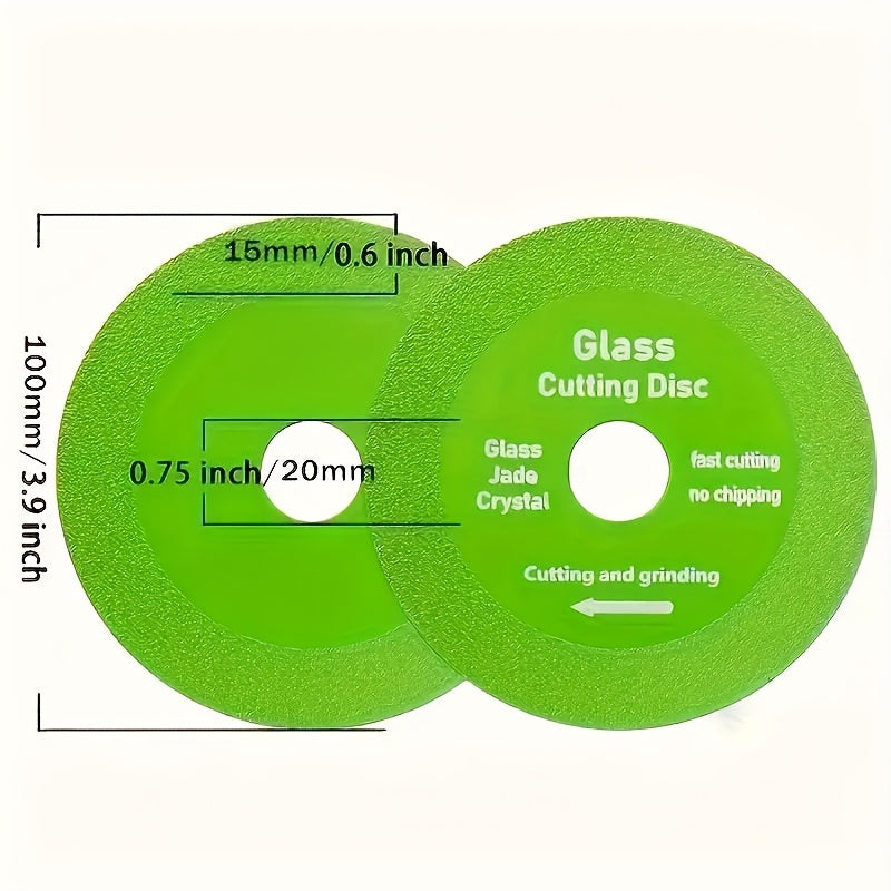 3pcs Manganese Steel Glass Cutting Discs for precision cutting of ceramic tile, wine bottles, tempered floors, and polishing. Can also be used for bottle cutting.