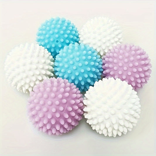 4 reusable laundry balls with multiple functions—lint remover, fabric softener, anti-roll, wrinkle reducer; no electricity needed.