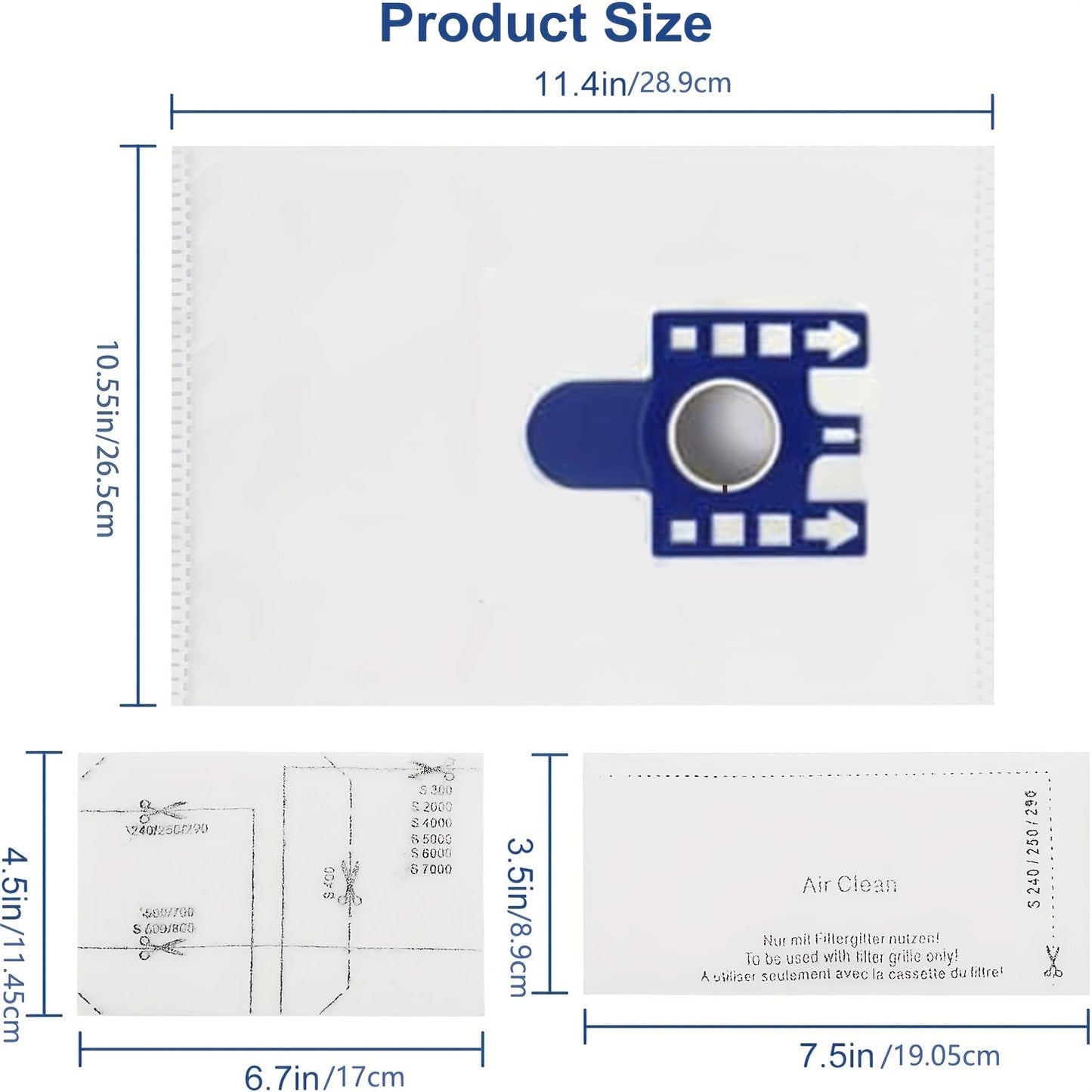 Replacement for Miele GN Vacuum Cleaner Bags: 18 Pack of 3D Airclean Dust Bags for Miele Classic C1, C2, C3, S400i - S456i, S600 - S658, S800 - S858, S2000 - S2999, S5000 - S5999, S8000 - S8999, S227, S240, S270, S280, S400, S2, S5, S8 Series