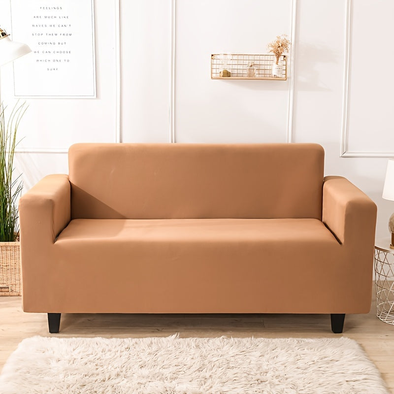 Modern sofa cover with non-slip elastic band, machine washable, made of 95% polyester and 5% spandex. Compatible with various sofa sizes, no printing, stitched craftsmanship, fabric weight of 100-120 g/m².