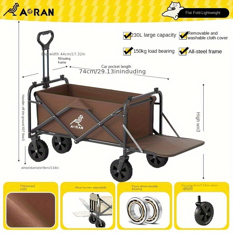 Aoran Heavy-Duty Folding Trolley for Various Activities