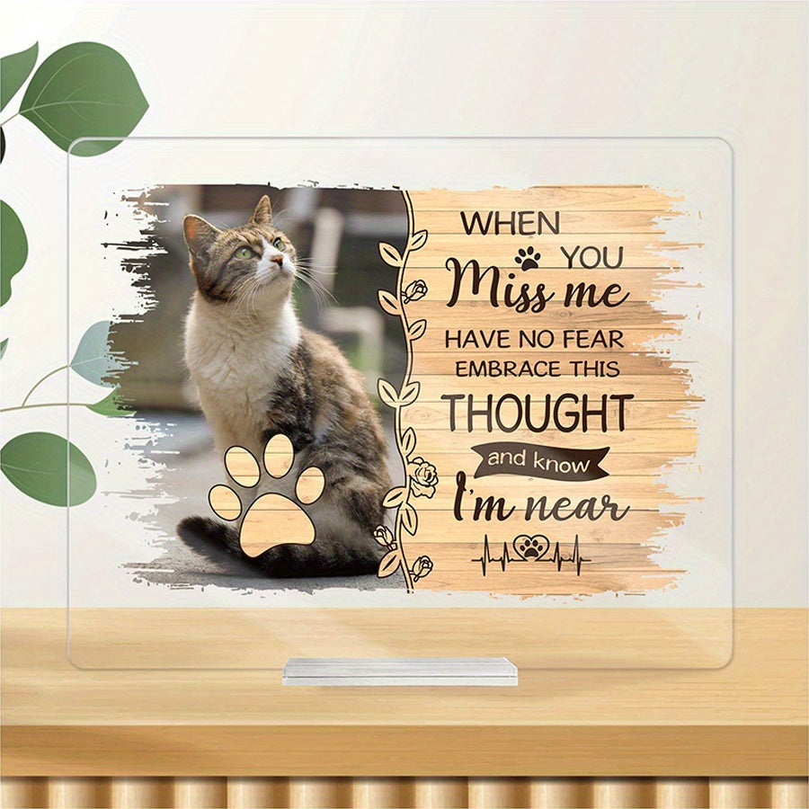 Personalized Acrylic Sign to Commemorate Your Beloved Pet - Thoughtful Gift for Dog or Cat Owners, Touching Decor for Any Desk, Suitable for Ages 14 and Up