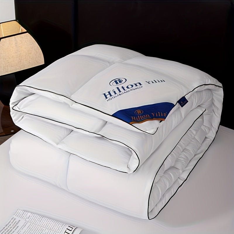 Hilton Style Quilt - Soft and Fluffy Bedding for All-Season Comfort, Polyester Filling with Bedroom Décor.