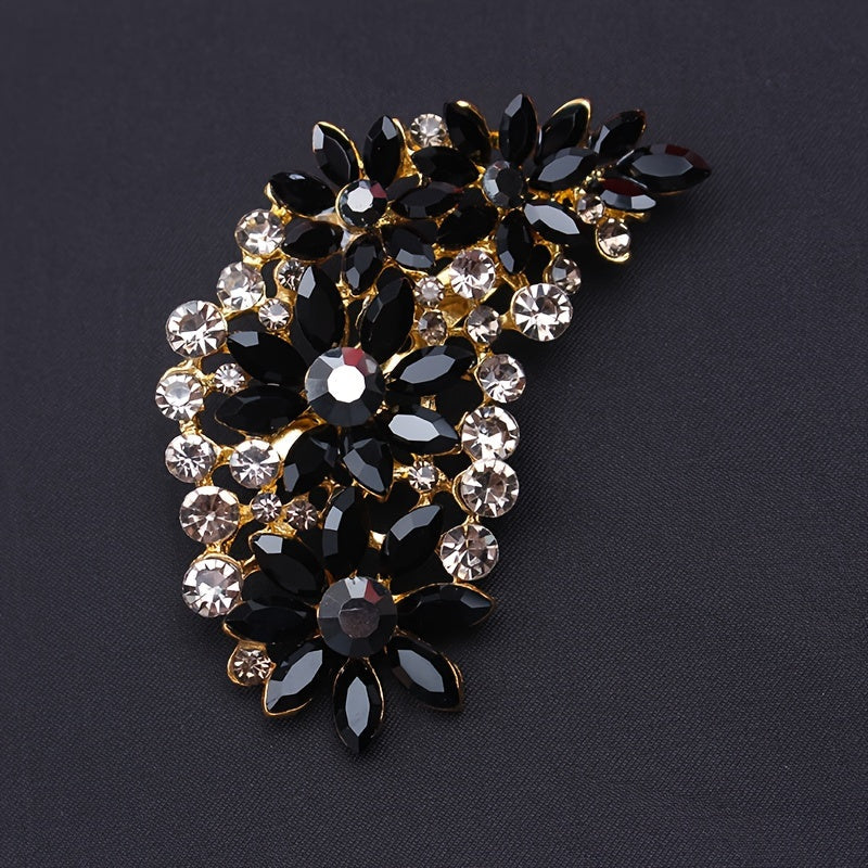 Fashion Lapel Pin Jewelry Accessory - Vintage Style Rhinestone Brooch Pin featuring an Irregular Feather & Marquise Design