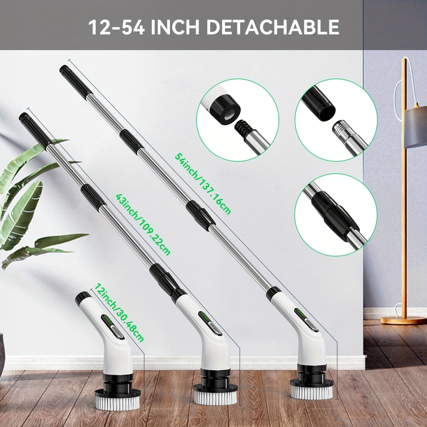 Get your hands on the Inskam 7-in-1 Cordless Electric Cleaning Brush Set with a long handle. This set includes 7 interchangeable heads, is USB rechargeable, and portable for use in the bathroom, kitchen, car, and more.